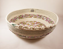Load image into Gallery viewer, Rope Bowl-Plum & Green Floral, XL