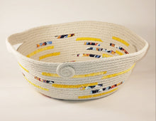 Load image into Gallery viewer, Rope Bowl-Blue and Yellow with Handles, XL
