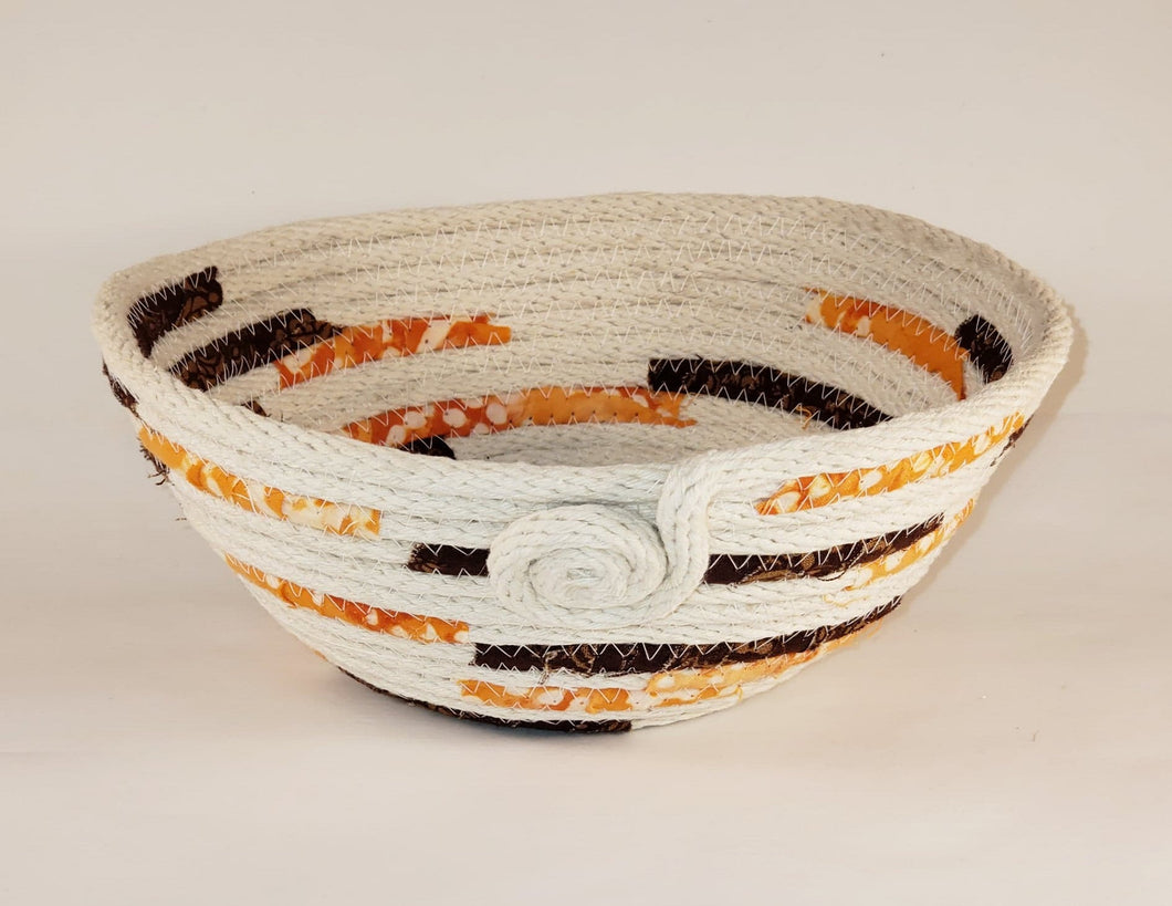 Rope Bowl-Orange and Brown, Small