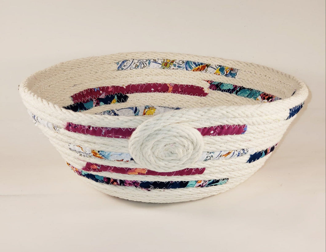 Rope Bowl-Purple and Blue, 100% Cotton, Medium