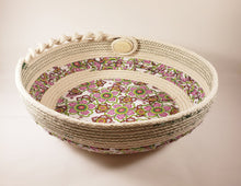 Load image into Gallery viewer, Rope Bowl-Plum &amp; Green Floral, XL
