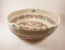 Load image into Gallery viewer, Rope Bowl-Plum &amp; Green Floral, XL
